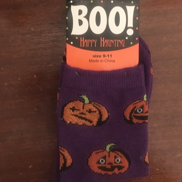 Halloween Glitter Jack-o-Lantern Pumpkin Socks - Picture 1 of 2